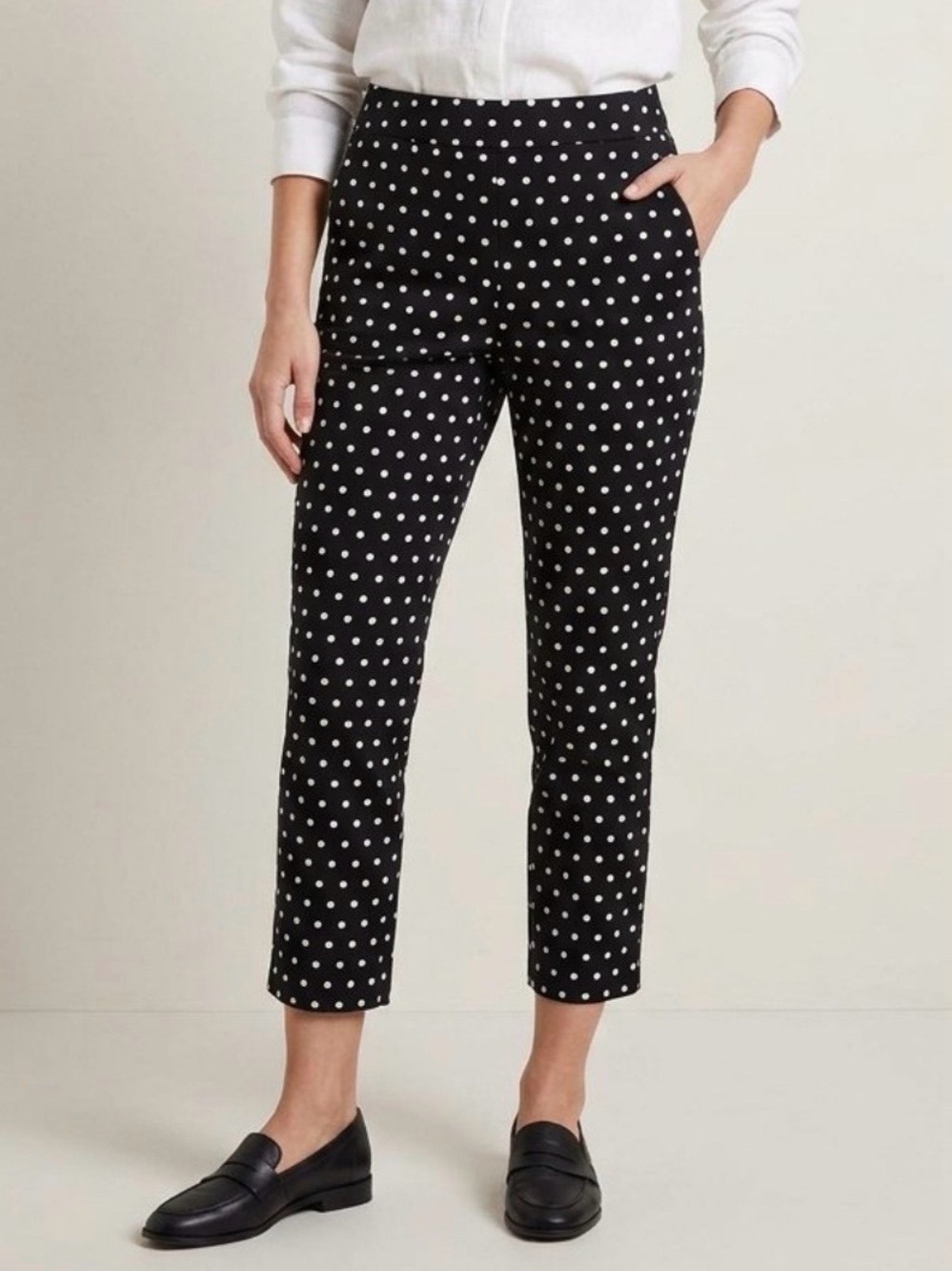 Jules & Leopold Polka Dot Pull-On Ankle Pants - Size Medium